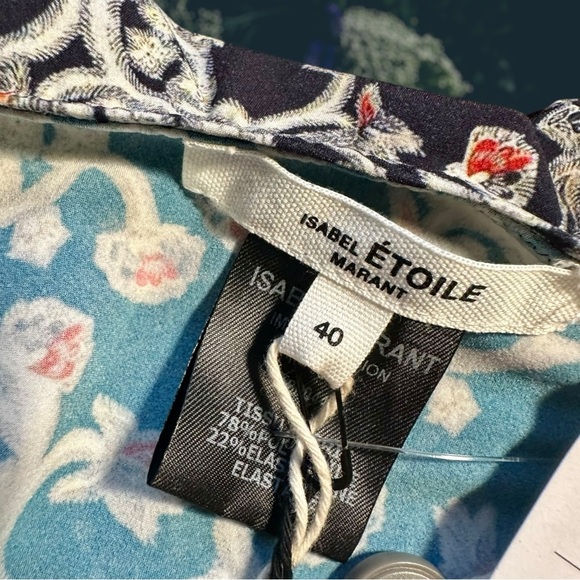 NWT Isabel Marant Etoile ‘Sicilya’ Ruffled Printed One Shoulder Swimsuit Size 40 - Picture 8 of 16